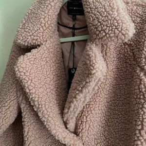 Lucky Brand Plush Pink Teddy Coat